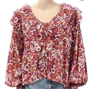 Love the Label Floral Ruffle Blouse